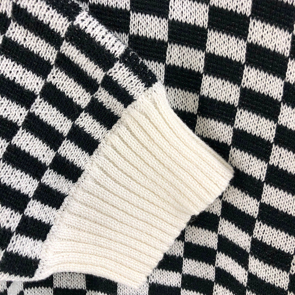 Supreme シュプリーム 20SS Back Logo Sweater Checkerboard バックロゴ ニット セーター チェッカーボード ブラック系 ホワイト系【中古】
