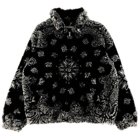 Supreme シュプリーム 21SS Bandana Faux Fur Bomber Jacket バンダナ フェイクファー ボンバージャケット ブラック系 XL【中古】