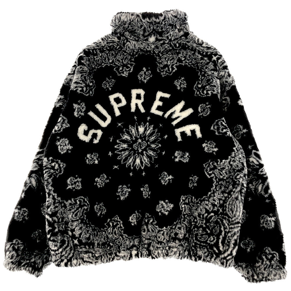 Supreme シュプリーム 21SS Bandana Faux Fur Bomber Jacket バンダナ フェイクファー ボンバージャケット ブラック系 XL【中古】