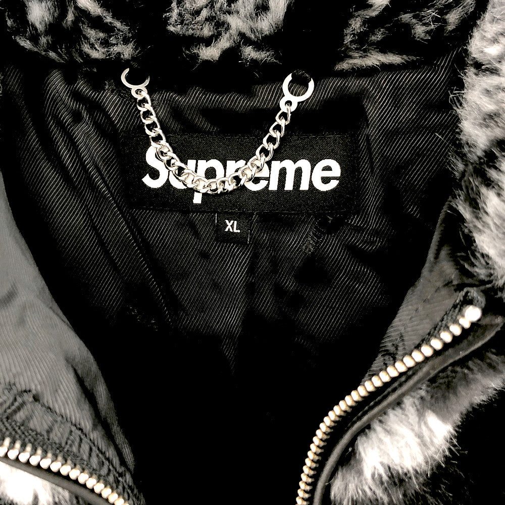Supreme シュプリーム 21SS Bandana Faux Fur Bomber Jacket バンダナ フェイクファー ボンバージャケット ブラック系 XL【中古】