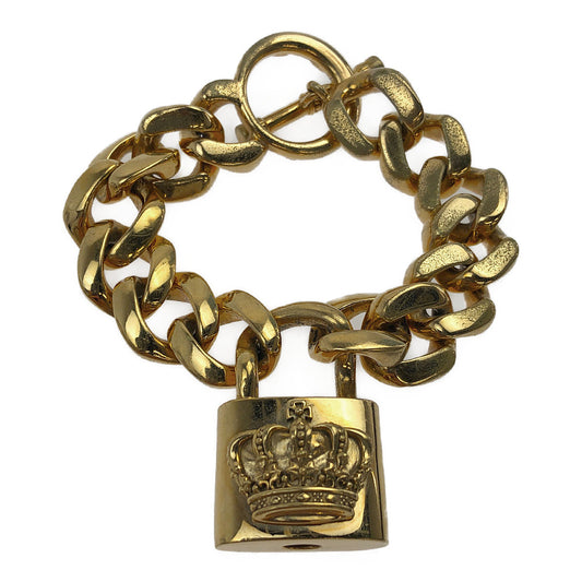 Justin Davis ジャスティンデイビス BBF1008 購入証明書付属 清春 EVIL ACT エヴィルアクト クラウン カデナ 南京錠 ブレスレット ゴールド系【中古】