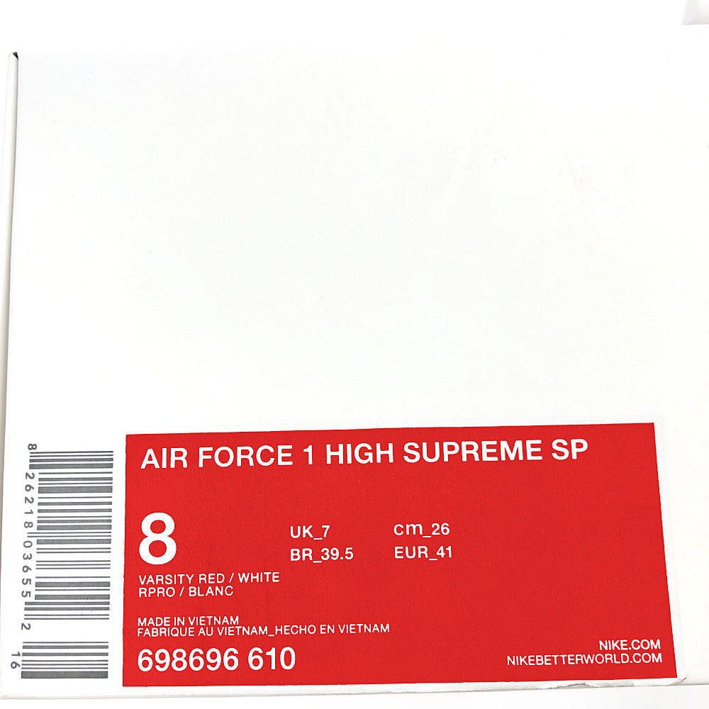 Supreme シュプリーム 14AW NIKE AIR FORCE 1 HIGH SUPREME SP ナイキ エアフォース  レッド系 26cm【中古】