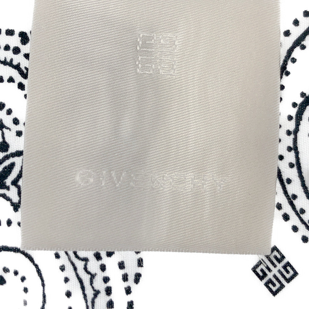 GIVENCHY ジバンシィ BM60RK144U  Bandana Print Zip Shirt バンダナ プリント ジップ シャツ ホワイト ホワイト系 39【極上美品】【中古】