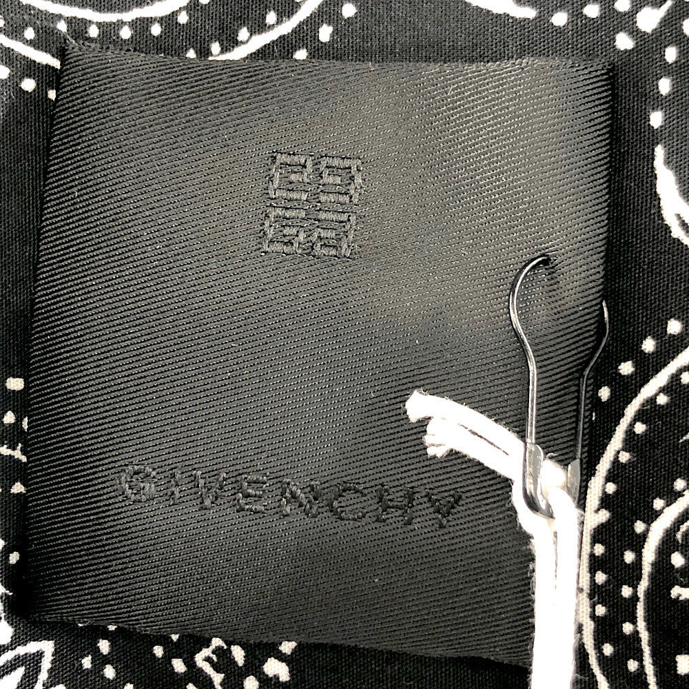 GIVENCHY ジバンシィ BM60RK13ZL  Bandana Print Zip Shirt バンダナ プリント ジップ シャツ ブラック系 柄 39【極上美品】【中古】