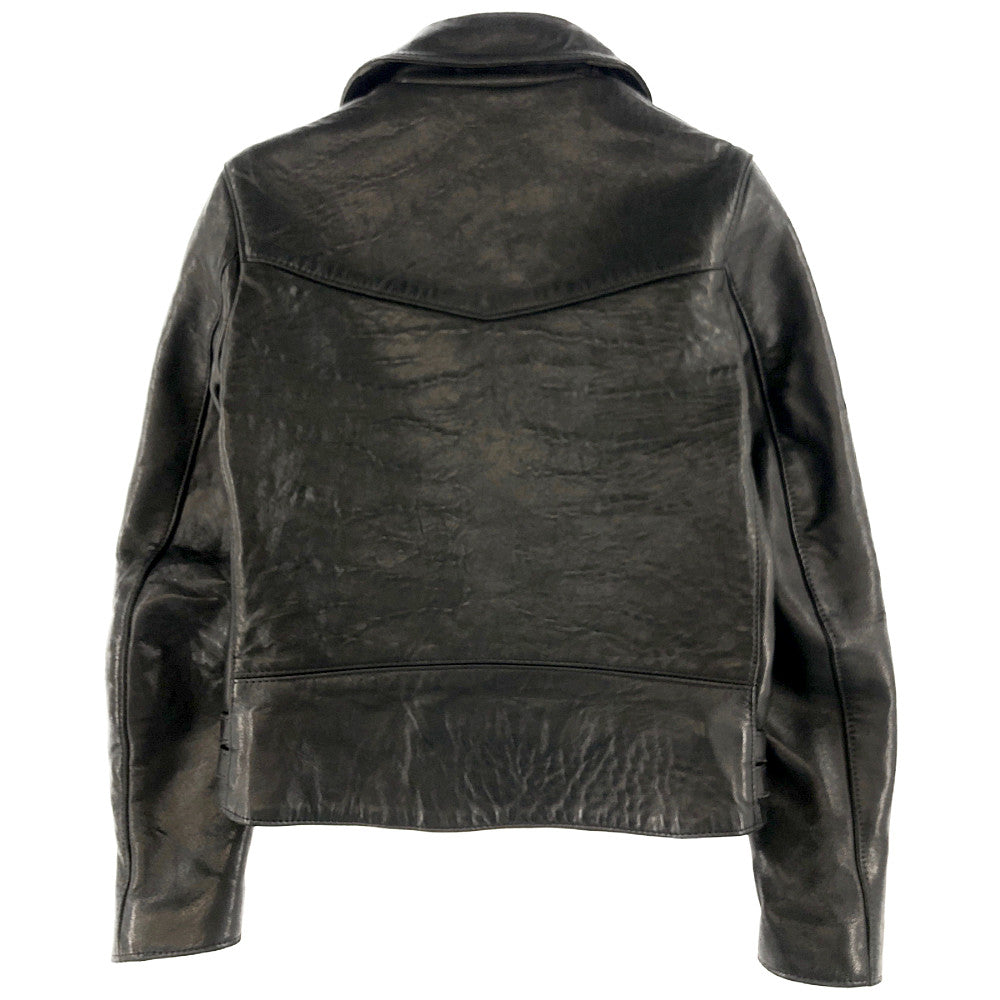 Lewis Leathers ルイスレザー Lightning Sheep ライトニング シープスキン レザー ダブル ライダース ジャケット チェック インナー  ブラック系 32【中古】