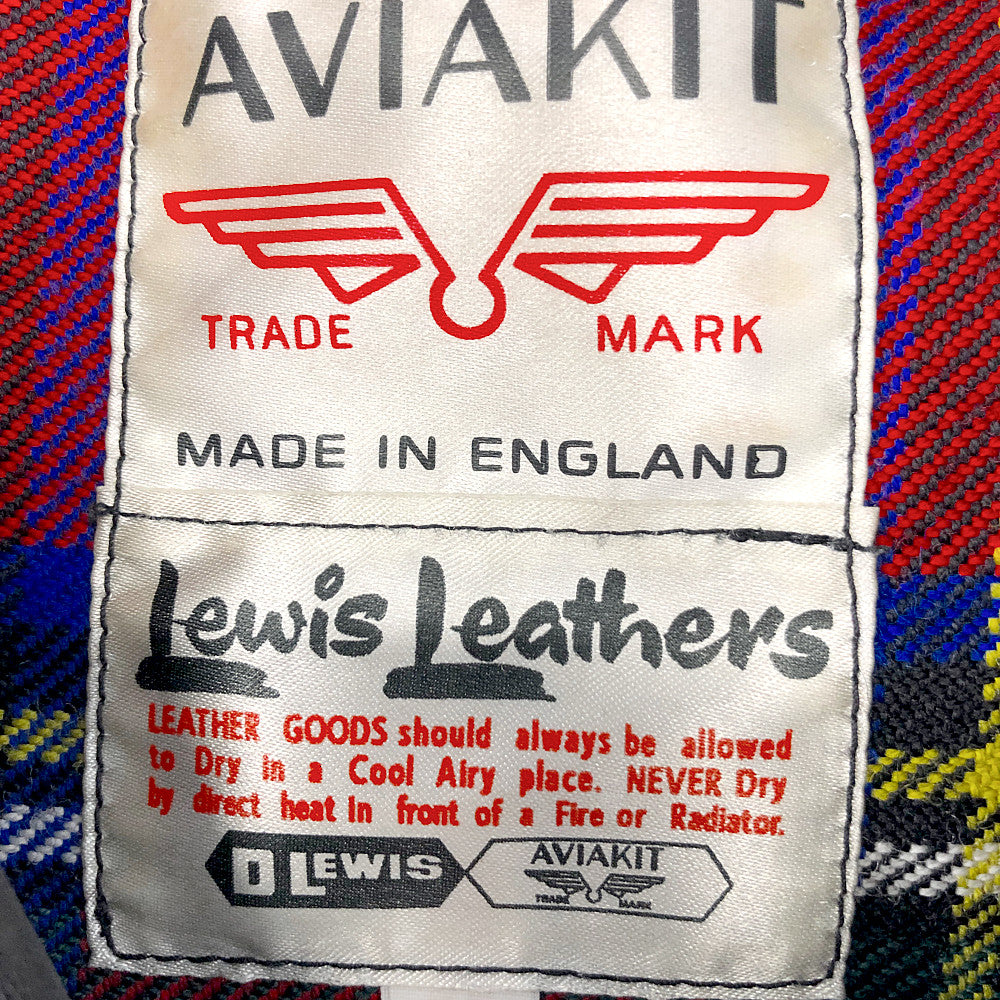Lewis Leathers ルイスレザー Lightning Sheep ライトニング シープスキン レザー ダブル ライダース ジャケット チェック インナー  ブラック系 32【中古】