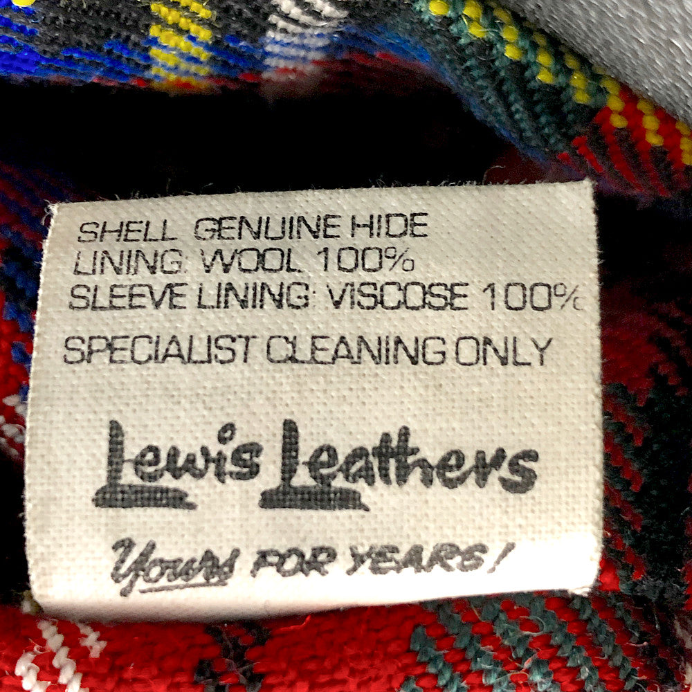 Lewis Leathers ルイスレザー Lightning Sheep ライトニング シープスキン レザー ダブル ライダース ジャケット チェック インナー  ブラック系 32【中古】