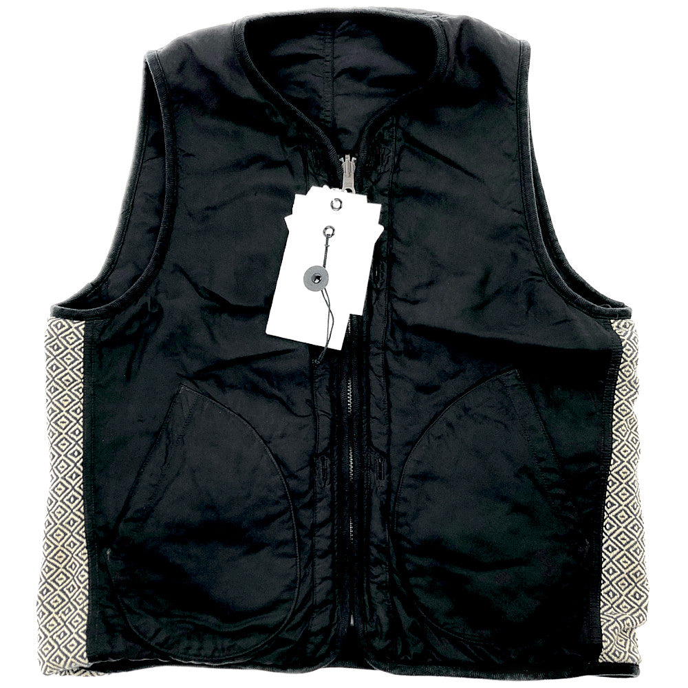 VISVIM ビズビム 19SS 0119105013023 IRIS LINER VEST 泥染め 加工 アイリス ライナー ベスト ブラック系 2【美品】【中古】