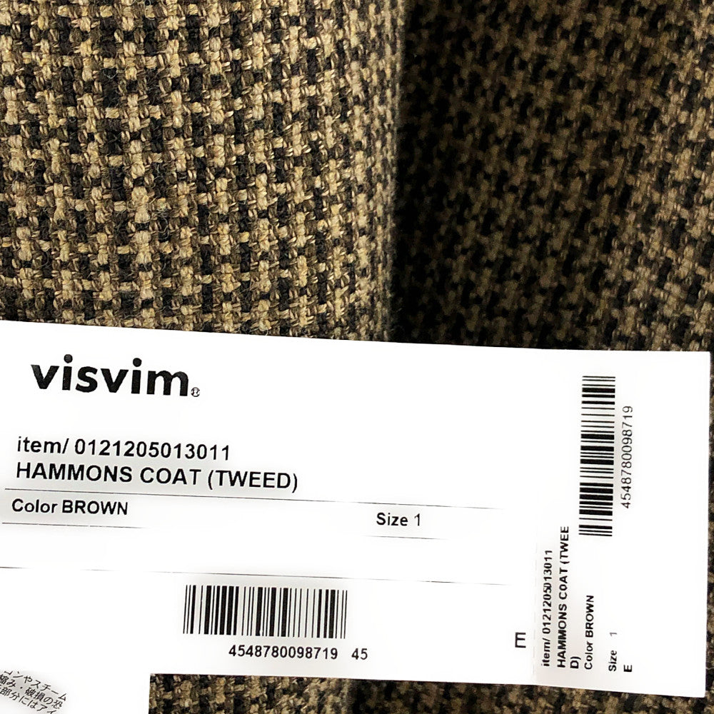 VISVIM ビズビム 21AW 0121205013011 HAMMONS COAT (TWEED) ハモンズ ツイード ウール チェスター コート ブラウン系【極上美品】【中古】