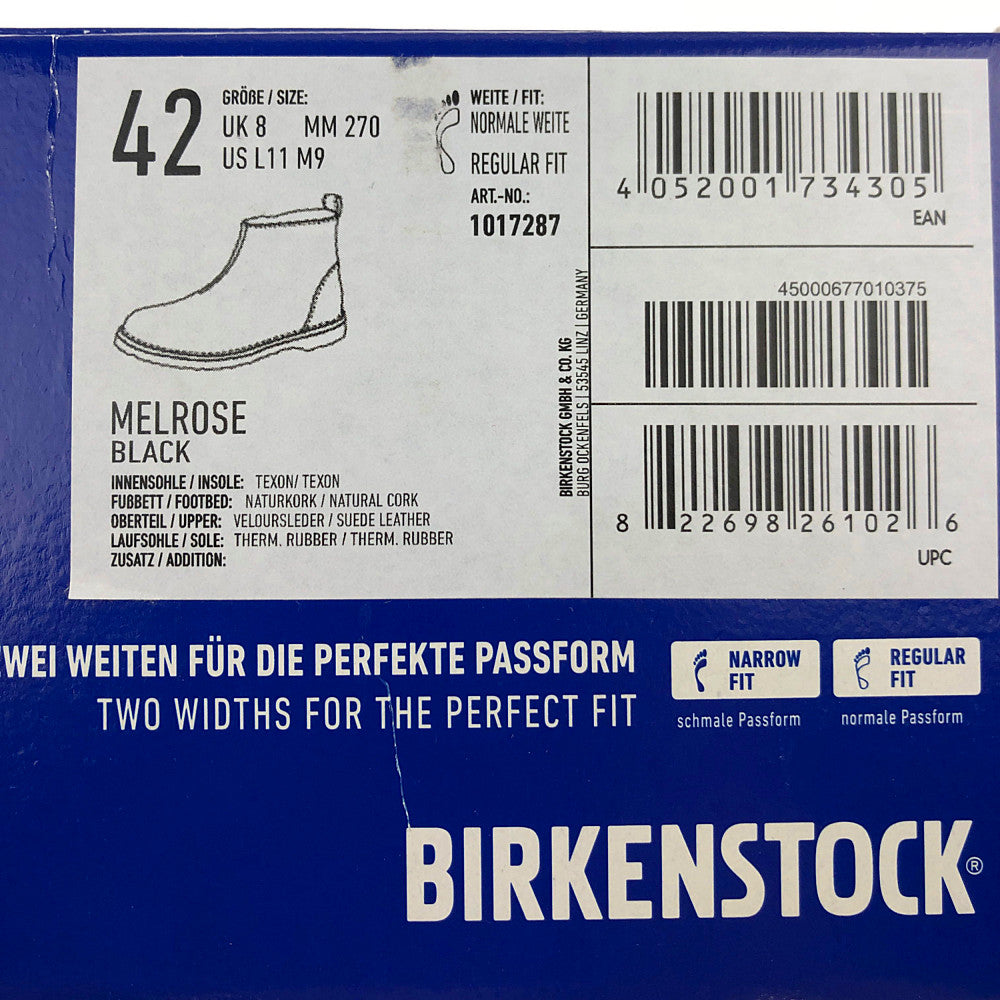 BIRKENSTOCK ビルケンシュトック MELROSE メルローズ スエード ブーツ ブラック系 42【美品】【中古】