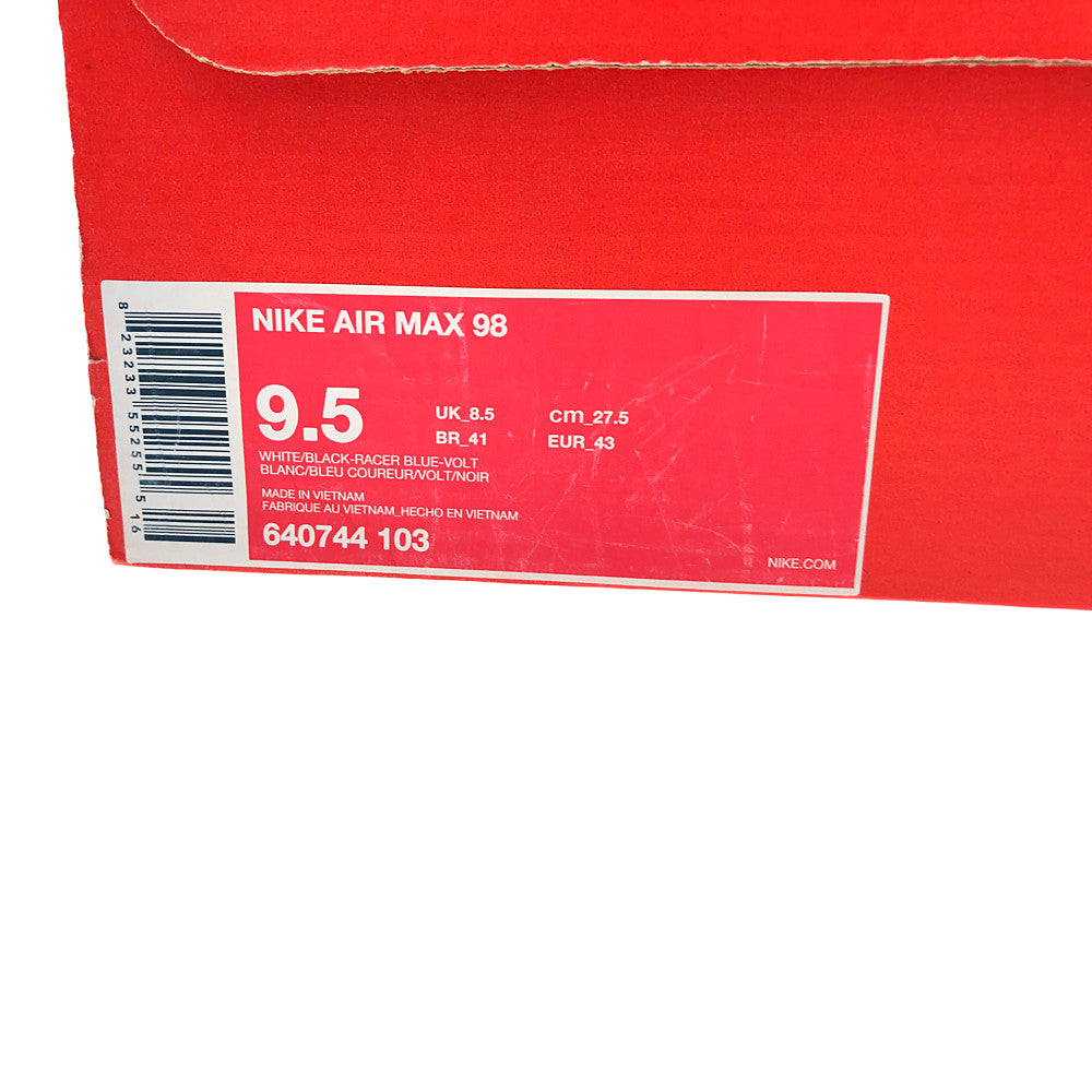 NIKE ナイキ 640744-103 AIR MAX 98 RACER BLUE エアマックス 98 レーサー ブルー スニーカー ホワイト系 ブラック系 ブルー系 27.5cm【中古】