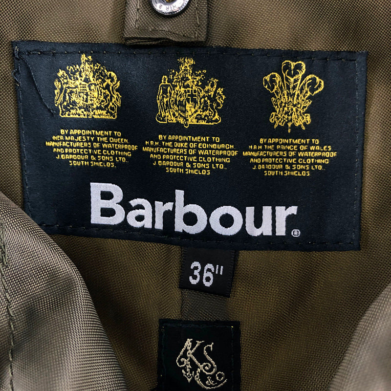 Barbour バブアー 2102448 × KAPTAIN SUNSHINE 3/4 coat キャプテンサンシャイン オイルド コート オリーブ系 36【中古】