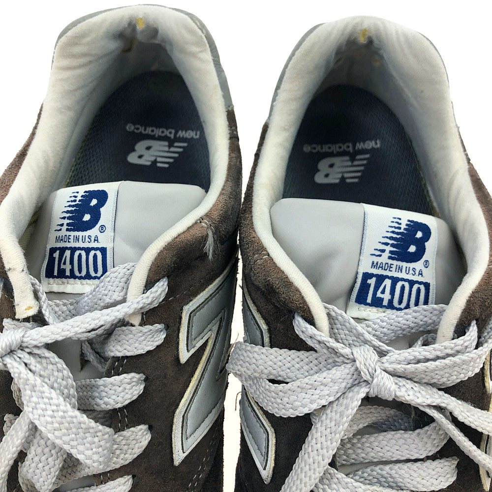 NEW BALANCE ニューバランス M1400NV USA製 スエード ローカット スニーカー ブラウン系 US8.5(26.5cm)【中古】
