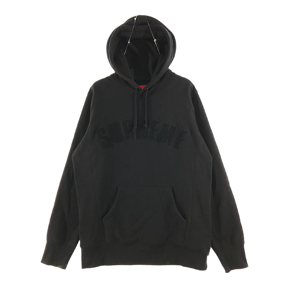 Supreme シュプリーム 17SS Chenille Arc Logo Hooded Sweatshirt ロゴス ウェット パーカー ブラック系 M【中古】