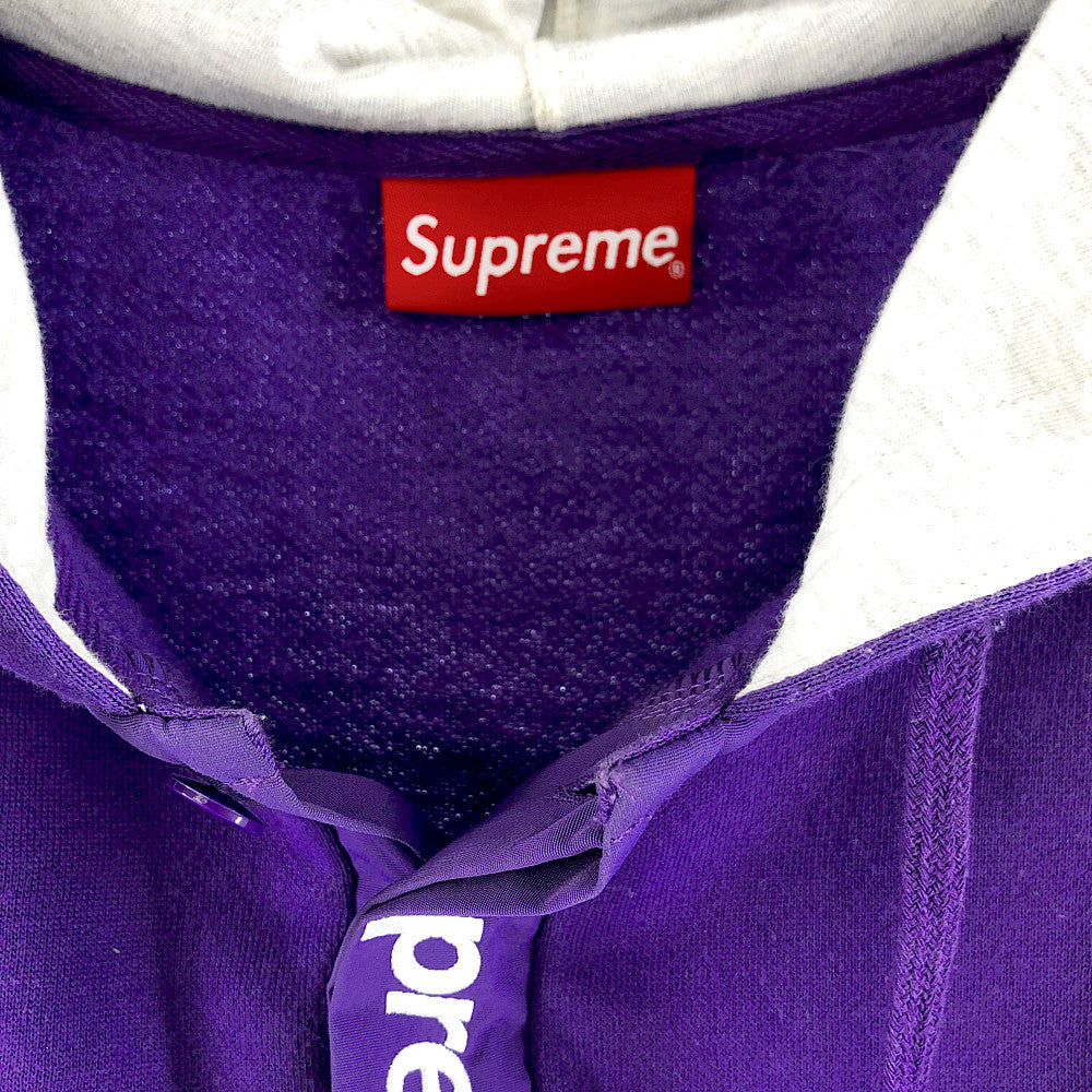 Supreme シュプリーム 16SS Contrast Placket Hooded Sweatshirt スウェット パーカー パープル系 S【中古】