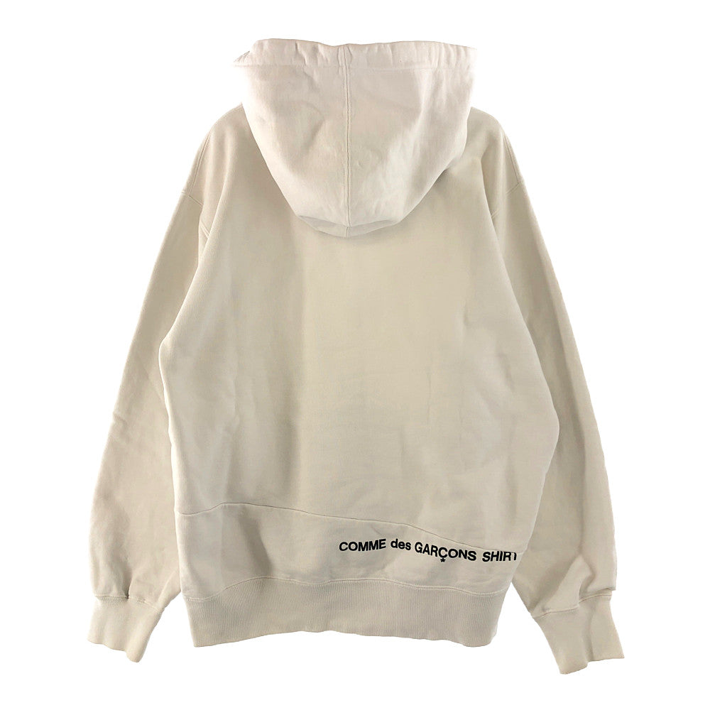 シュプリーム ×コムデギャルソンシャツ COMME des GARCONS SHIRT  18AW  Split Box Logo Hooded Sweatshirt スプリットボックスロゴプルオーバーパーカー メンズ L