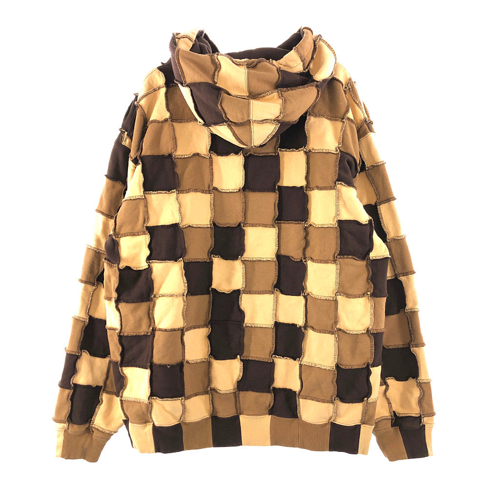 Supreme シュプリーム Reverse Patchwork Zip Up Hooded Sweatshirt リバース パッチワーク ジップアップ スウェットパーカー ブラウン系 XXL【新古品】【未使用】【中古】