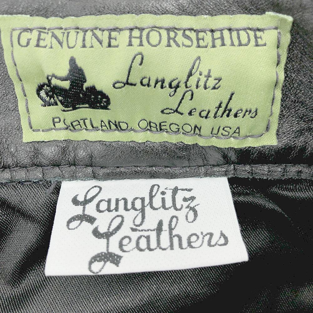 LANGLITZ LEATHERS ラングリッツレザーズ Rangers レンジャーズ レザー 裾ジップ パンツ ブラック系【中古】