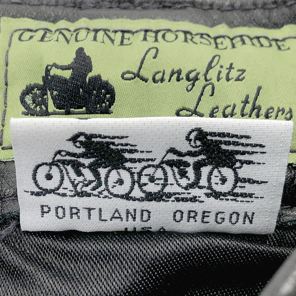 LANGLITZ LEATHERS ラングリッツレザーズ Rangers レンジャーズ レザー 裾ジップ パンツ ブラック系【中古】