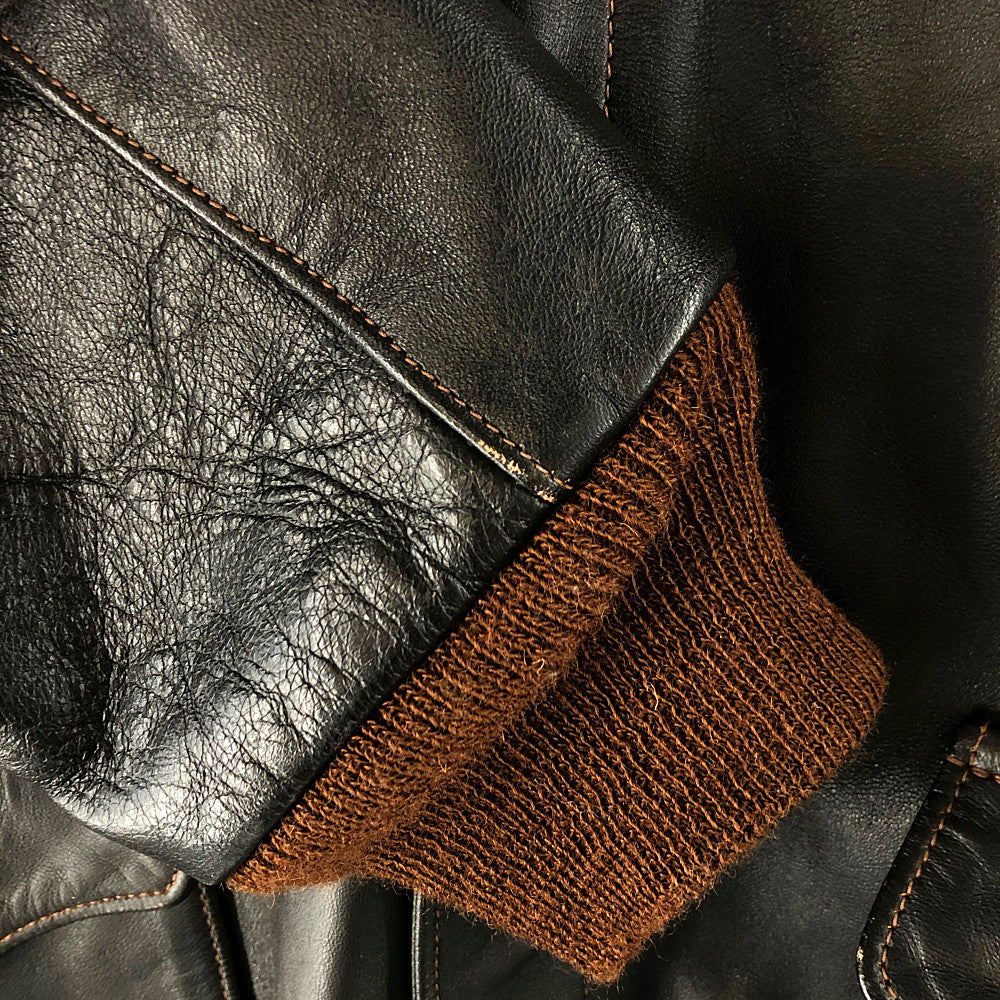 The REAL McCOY'S ザリアルマッコイズ TYPE A-2 REAL McCOY MFG. REDSILK SEAL BROWN ホースハイド タンニン鞣し ピグメント仕上げ レッドシルク シールブラウン フライト ジャケット ブラック系 40【中古】