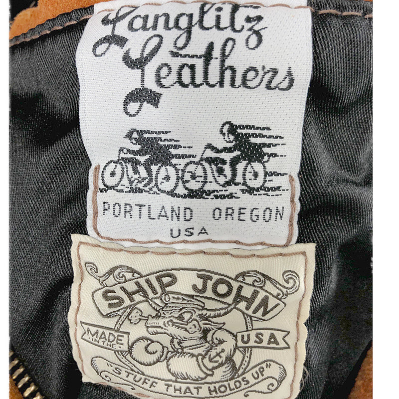 LANGLITZ LEATHERS ラングリッツレザーズ × SHIP JOHN シップジョン 別注 Roughout Leather ラフアウト スエード レザー ウィルズ ジャケット ブラウン系【中古】