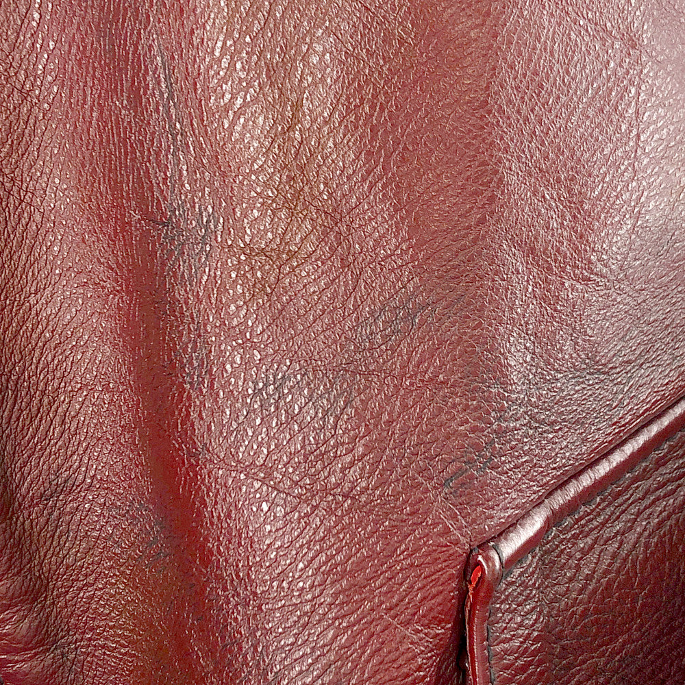 LANGLITZ LEATHERS ラングリッツレザーズ Red Dog レッド ドッグ ハーフ ベルト コート ダブル レザー ライダース ジャケット ワインレッド系【中古】