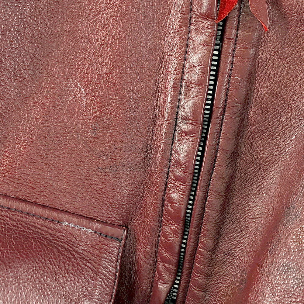 LANGLITZ LEATHERS ラングリッツレザーズ Red Dog レッド ドッグ ハーフ ベルト コート ダブル レザー ライダース ジャケット ワインレッド系【中古】
