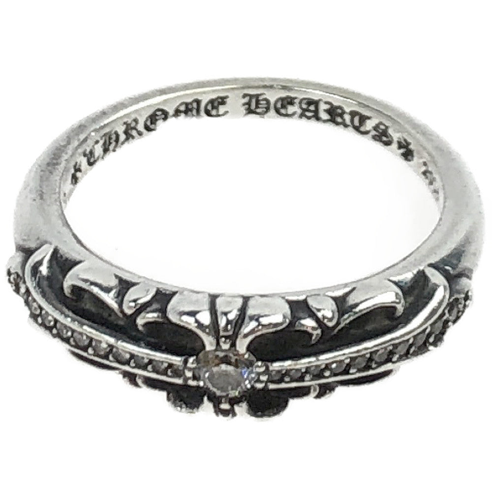 CHROME HEARTS クロムハーツ（原本無） BABY CLSC P DMND ベイビー クラシック フローラル クロス パヴェ ダイヤ リング シルバー系 19号【中古】