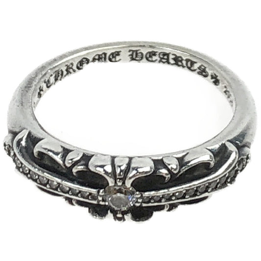 CHROME HEARTS クロムハーツ（原本無） BABY CLSC P DMND ベイビー クラシック フローラル クロス パヴェ ダイヤ リング シルバー系 19号【中古】