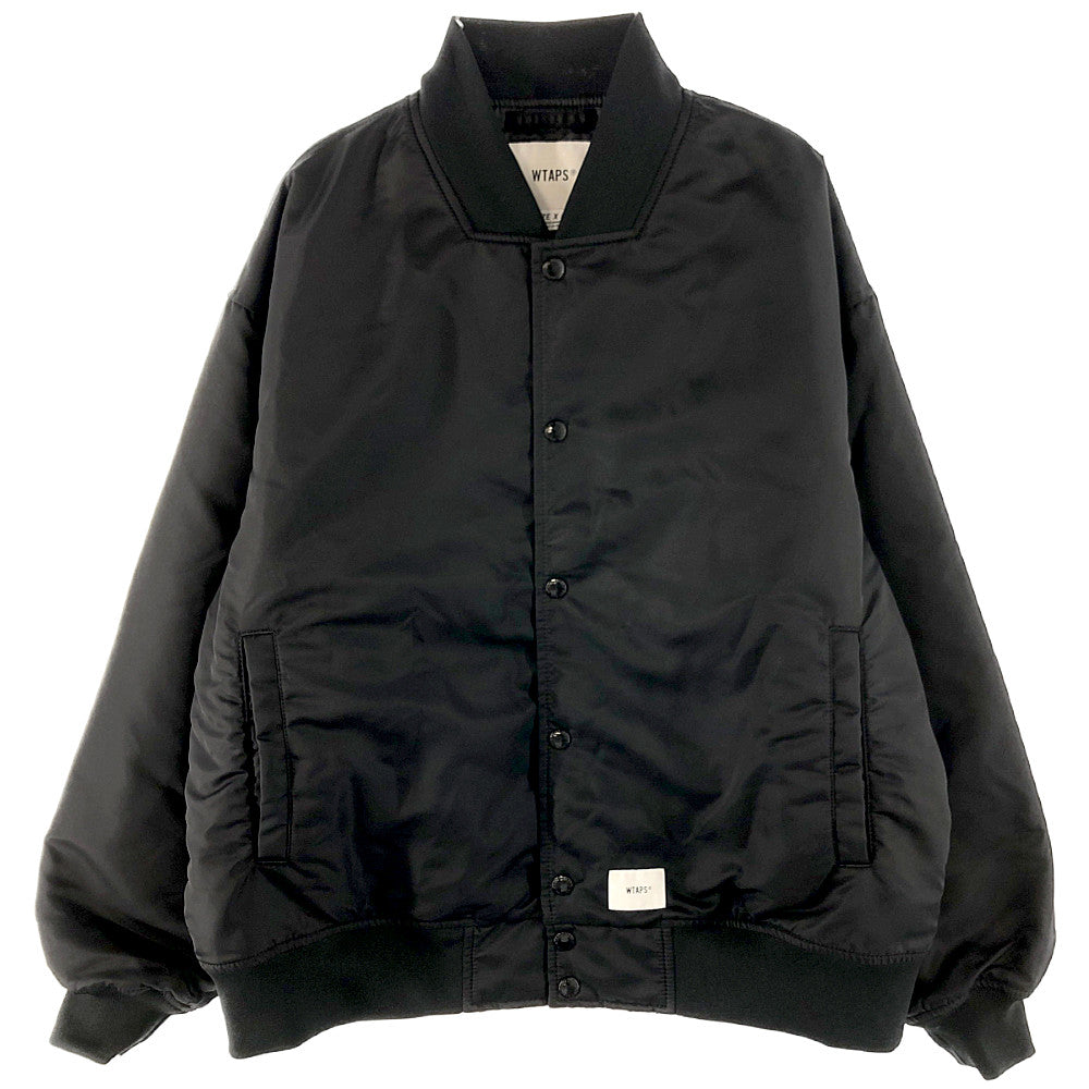 WTAPS ダブルタップス 21AW 212TQDT-JKM01 TEAM JACKET NYLON TWILL ナイロン ツイル クロスボーン刺繍 チーム ジャケット ブラック ブラック系 X 02【中古】