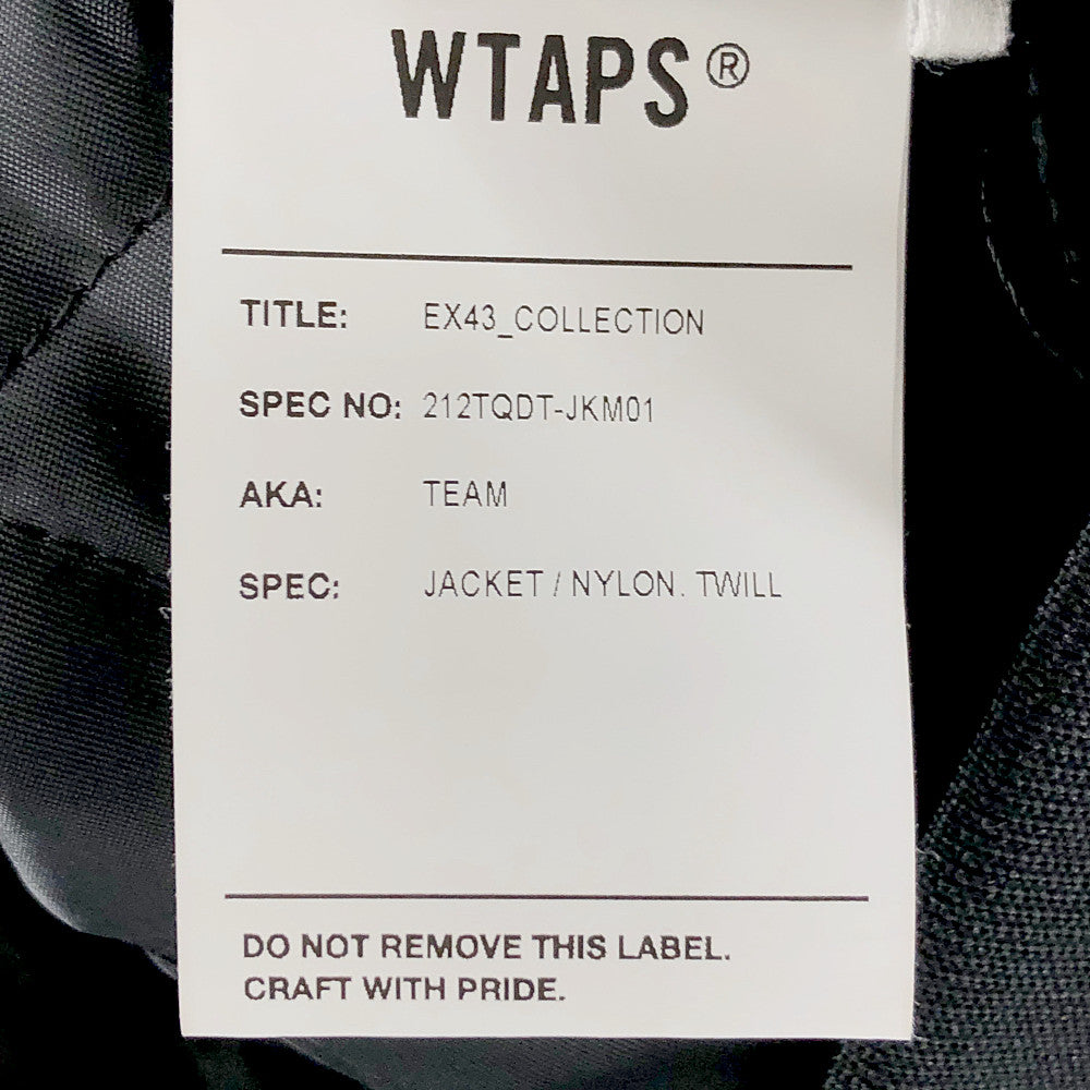 WTAPS ダブルタップス 21AW 212TQDT-JKM01 TEAM JACKET NYLON TWILL ナイロン ツイル クロスボーン刺繍 チーム ジャケット ブラック ブラック系 X 02【中古】