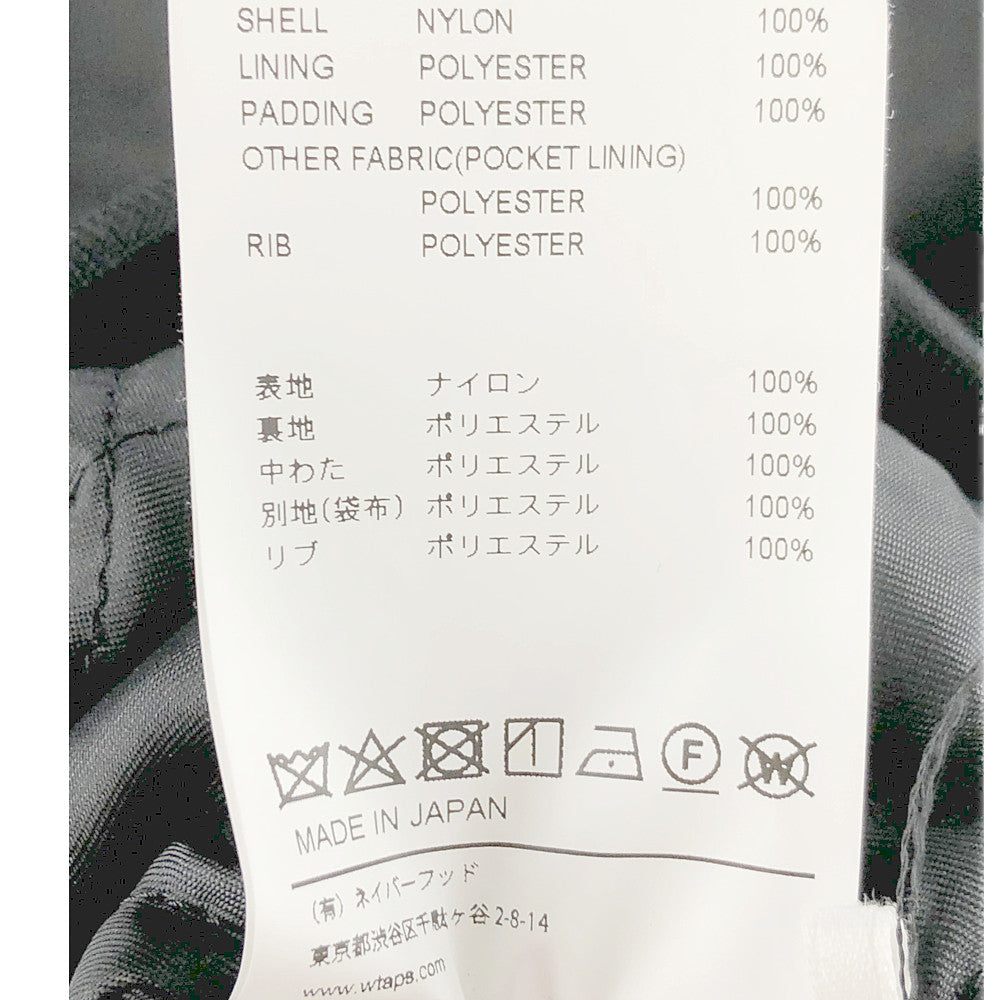 WTAPS ダブルタップス 21AW 212TQDT-JKM01 TEAM JACKET NYLON TWILL ナイロン ツイル クロスボーン刺繍 チーム ジャケット ブラック ブラック系 X 02【中古】