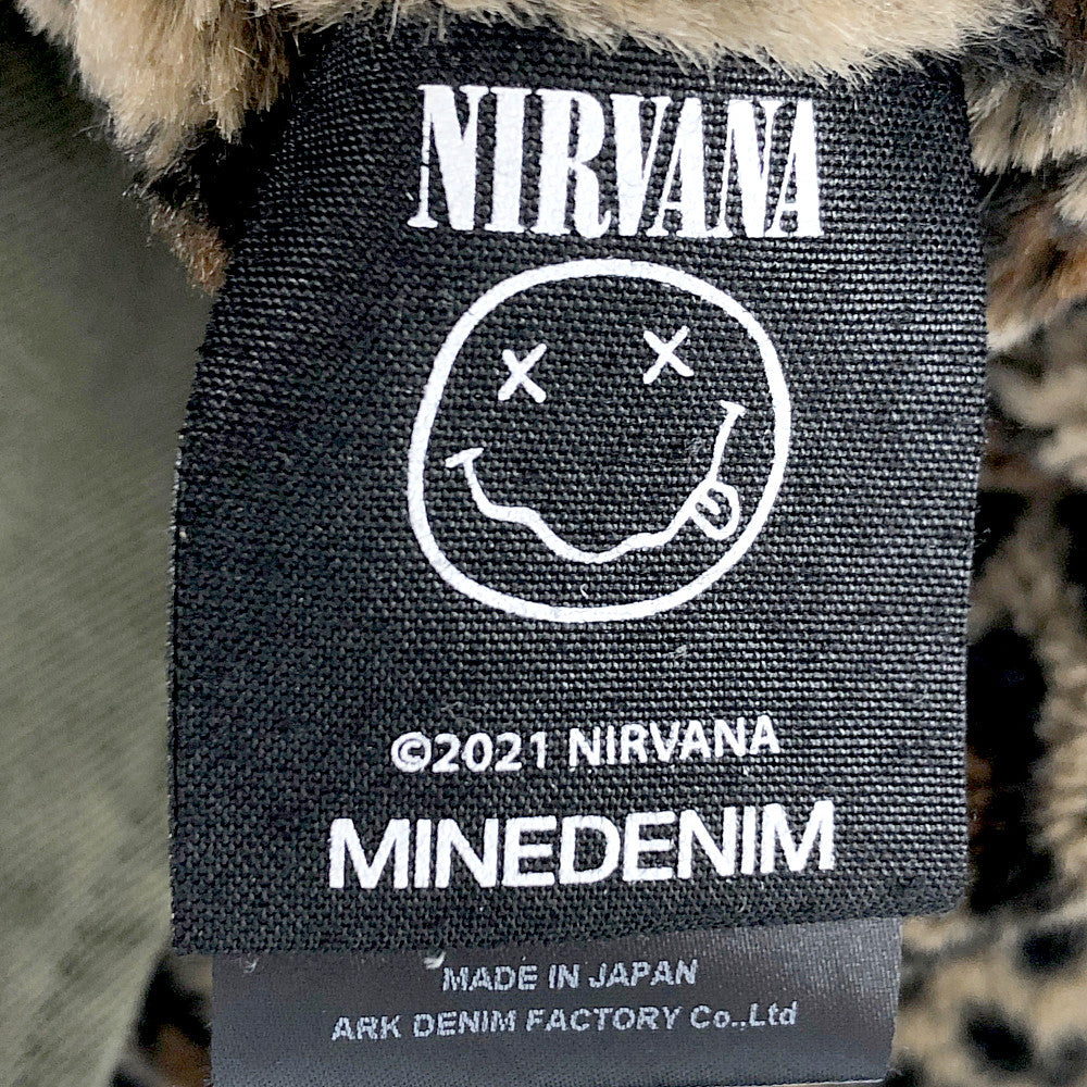MINEDENIM マインデニム Nirvana NEVERMIND N-3B ニルヴァーナ パッチワーク 裏地レオパードボア コート カーキ系 1【中古】