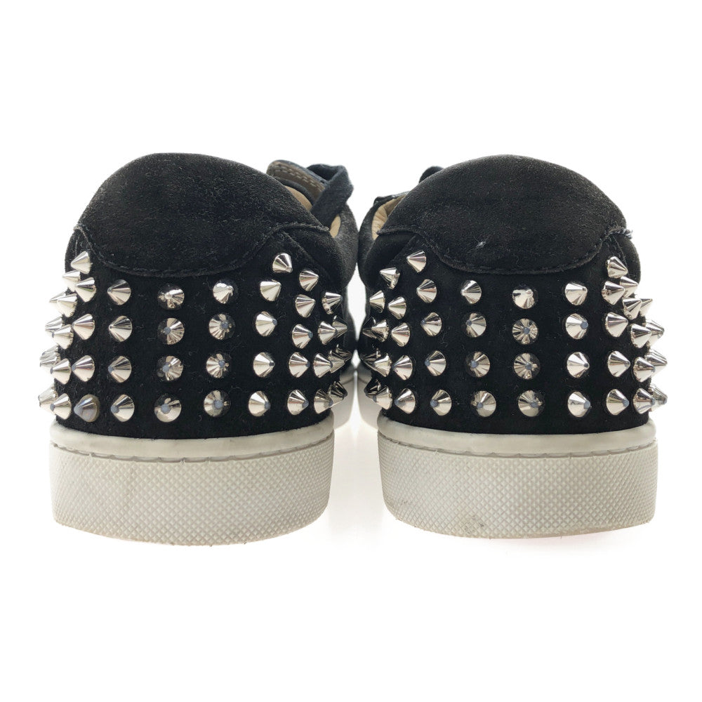 Christian Louboutin クリスチャンルブタン SEAVASTE 2 FLAT スパイク スタッズ レザー スニーカー ブラック系 40 1/2【中古】