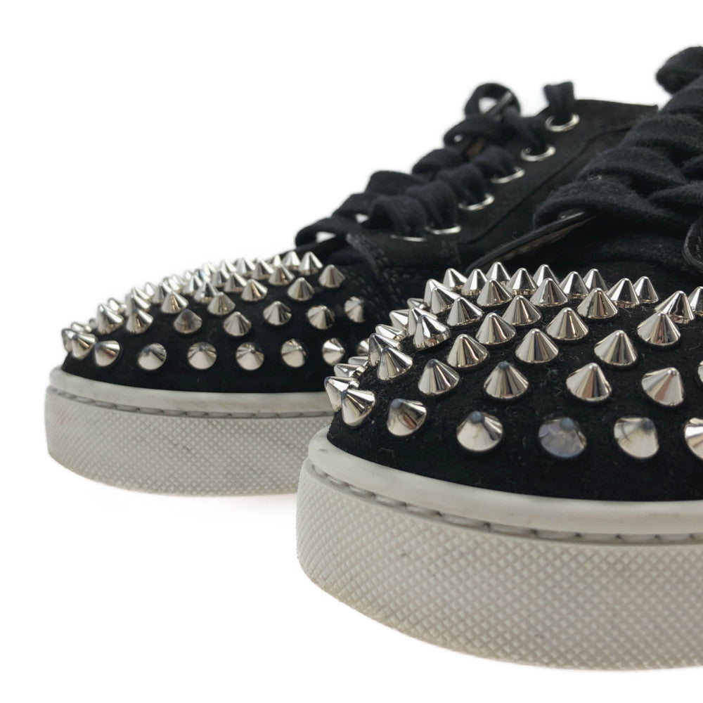 Christian Louboutin クリスチャンルブタン SEAVASTE 2 FLAT スパイク スタッズ レザー スニーカー ブラック系 40 1/2【中古】