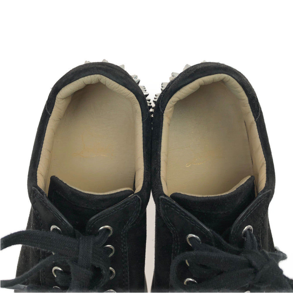 Christian Louboutin クリスチャンルブタン SEAVASTE 2 FLAT スパイク スタッズ レザー スニーカー ブラック系 40 1/2【中古】
