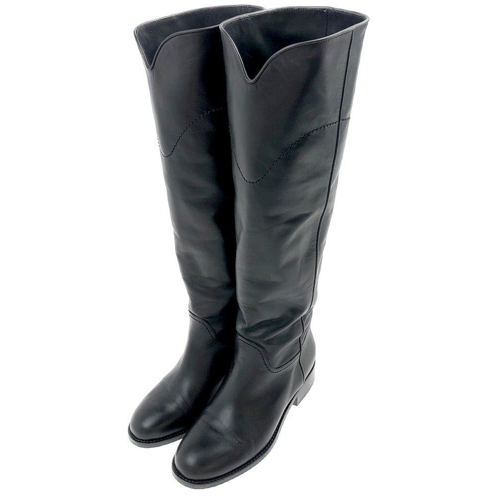 CHANEL シャネル ココマーク ロングブーツ ブラック系 36C【中古】