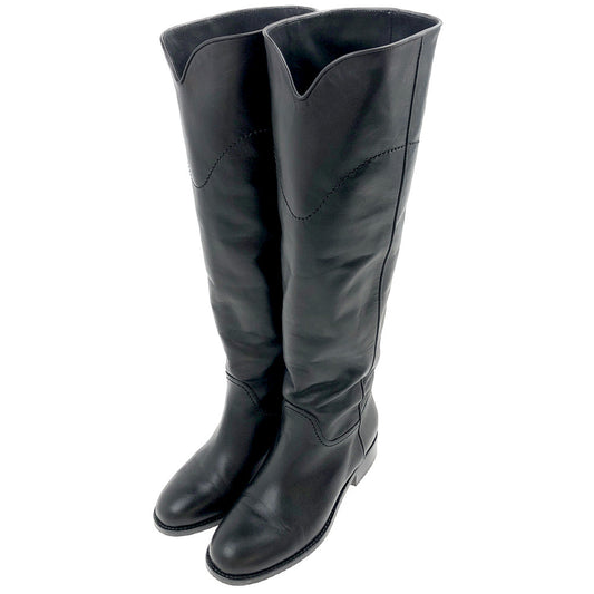 CHANEL シャネル ココマーク ロングブーツ ブラック系 36C【中古】