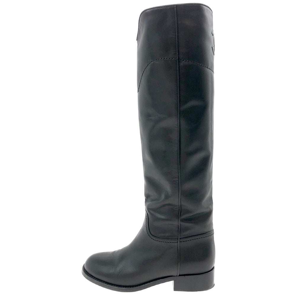 CHANEL シャネル ココマーク ロングブーツ ブラック系 36C【中古】