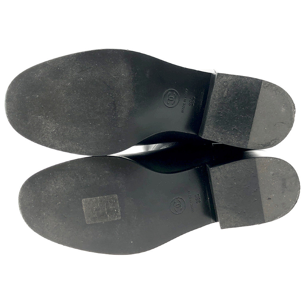 CHANEL シャネル ココマーク ロングブーツ ブラック系 36C【中古】