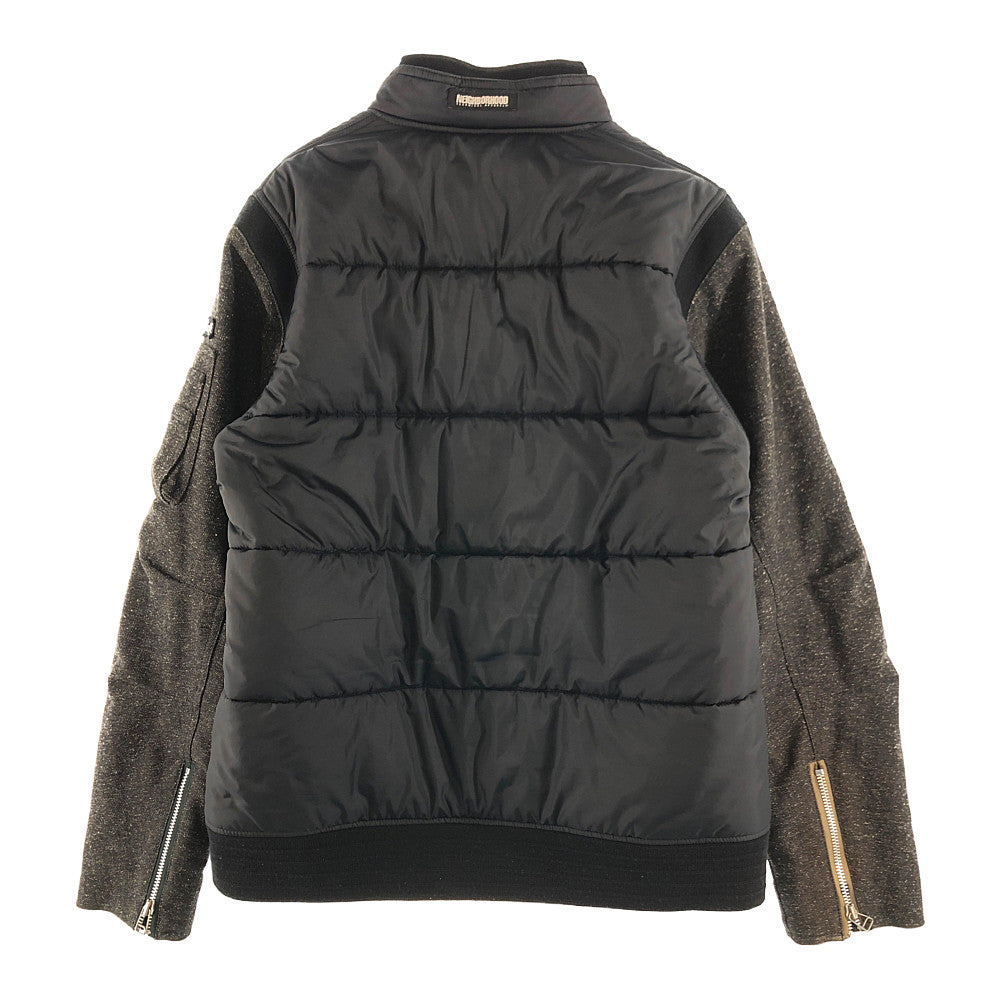 NEIGHBORHOOD ネイバーフッド 10AW 102SPNH-JKM05 L-2D HE-JKT 裏地星条旗総柄 袖ウール ナイロン 切替 ブルゾン 中綿 ジャケット ブラック系 グレー系 L【中古】