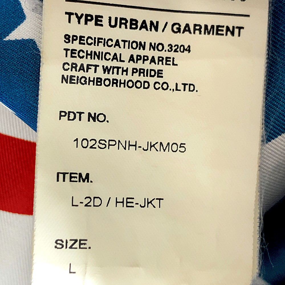 NEIGHBORHOOD ネイバーフッド 10AW 102SPNH-JKM05 L-2D HE-JKT 裏地星条旗総柄 袖ウール ナイロン 切替 ブルゾン 中綿 ジャケット ブラック系 グレー系 L【中古】