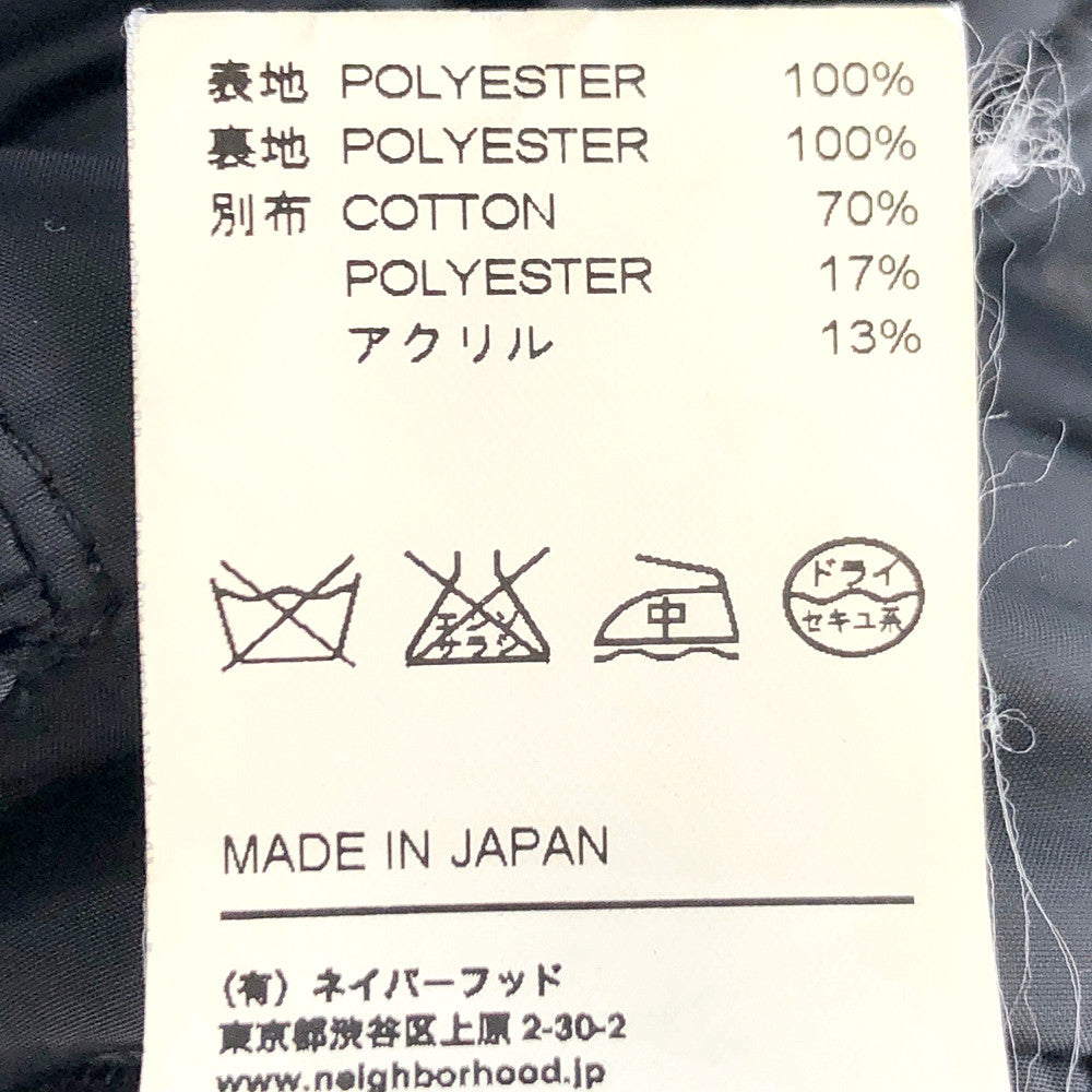 NEIGHBORHOOD ネイバーフッド 10AW 102SPNH-JKM05 L-2D HE-JKT 裏地星条旗総柄 袖ウール ナイロン 切替 ブルゾン 中綿 ジャケット ブラック系 グレー系 L【中古】