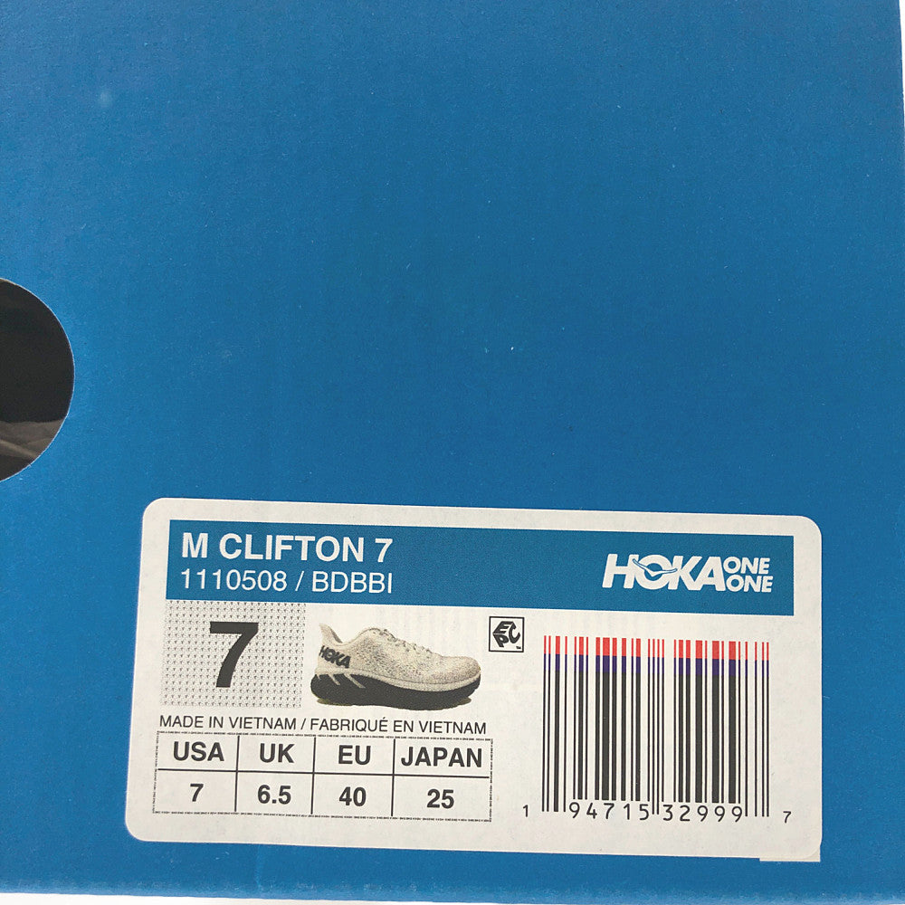 HOKA ONE ONE ホカ オネオネ 1110508 CLIFTON 7 クリフトン ローカット スニーカー ランニングシューズ ホワイト系【中古】