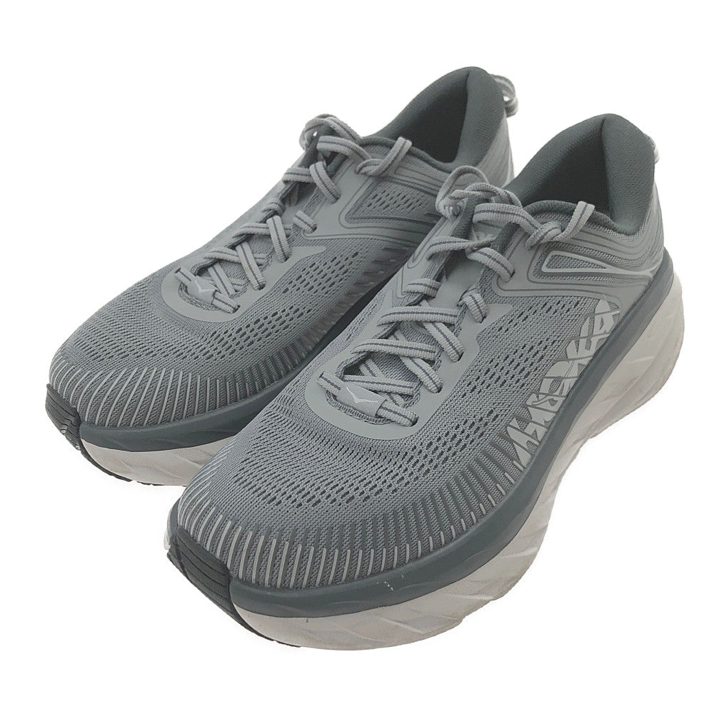 HOKA ONE ONE ホカ オネオネ 1110530 BONDI 7 WIDE ボンダイ ワイド ローカット スニーカー ランニングシューズ グレー系 US7.2E【中古】