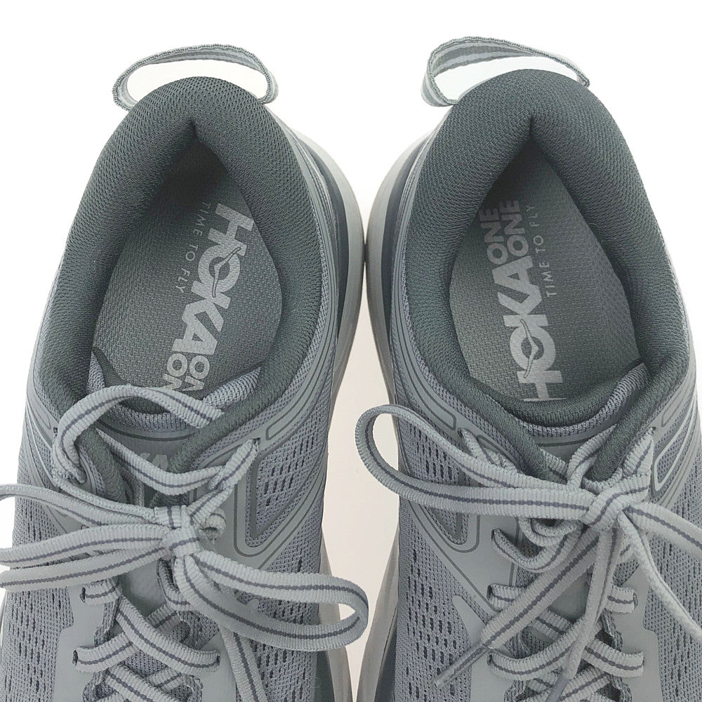 HOKA ONE ONE ホカ オネオネ 1110530 BONDI 7 WIDE ボンダイ ワイド ローカット スニーカー ランニングシューズ グレー系 US7.2E【中古】