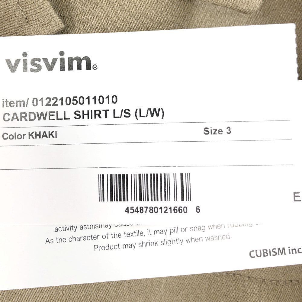 VISVIM ビズビム 22SS 0122105011010 CARDWELL SHIRT L/S (L/W) カードウェル ミリタリー シャツ ブラウン系 3【中古】
