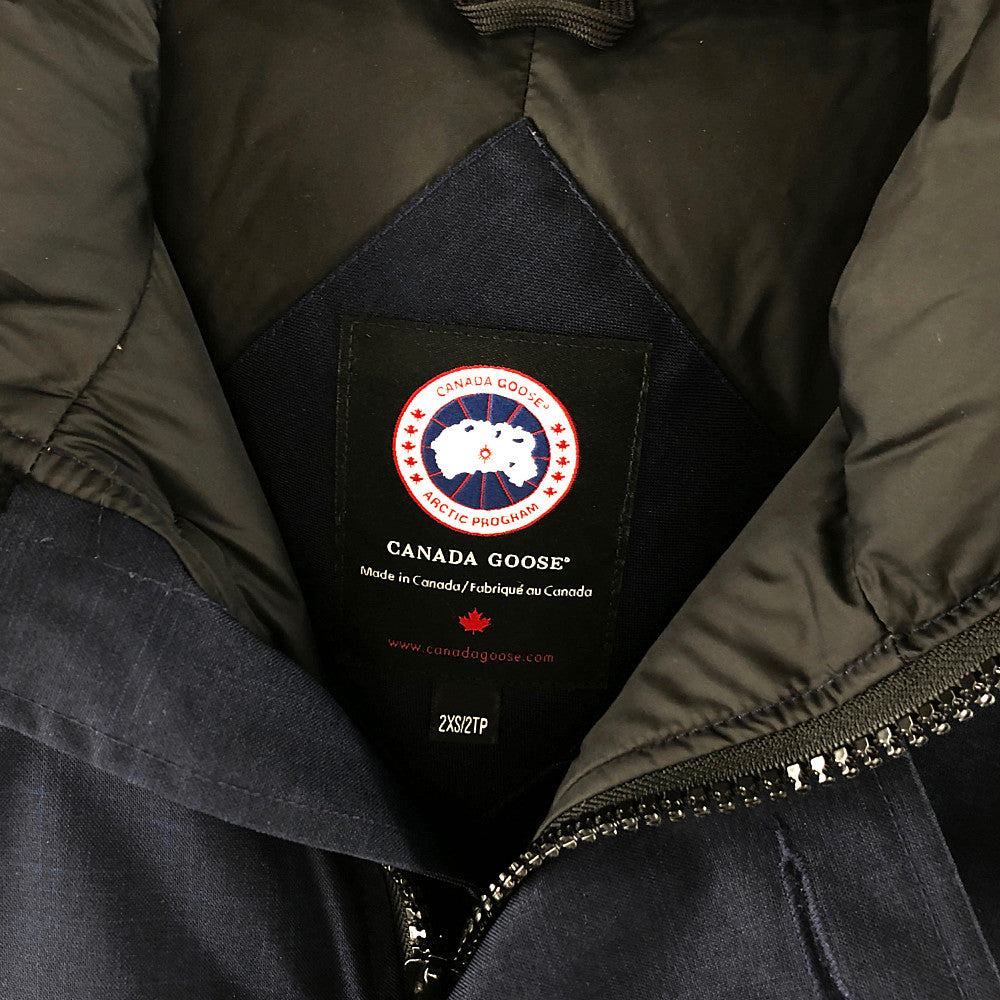 CANADA GOOSE カナダグース 3481JMB 国内正規品 サザビーリーグ EDIFICE エディフィス 別注 CRESTON クレストン ファー パーカ ダウン ジャケット ネイビー系 2XS【中古】