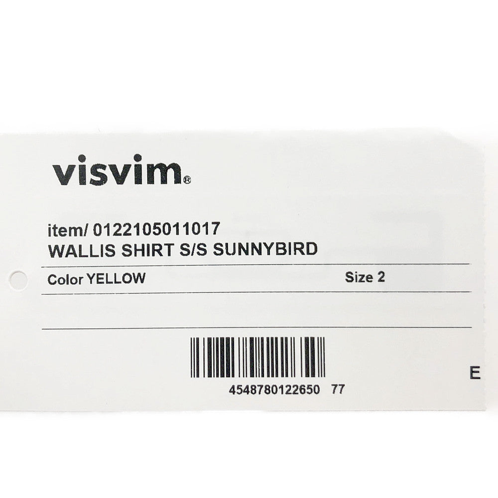 VISVIM ビズビム 0122105011017 WALLIS SHIRT S/S SUNNYBIRD ウォリス シャツ サニーバード 半袖 シャツ イエロー系 2【美品】【中古】