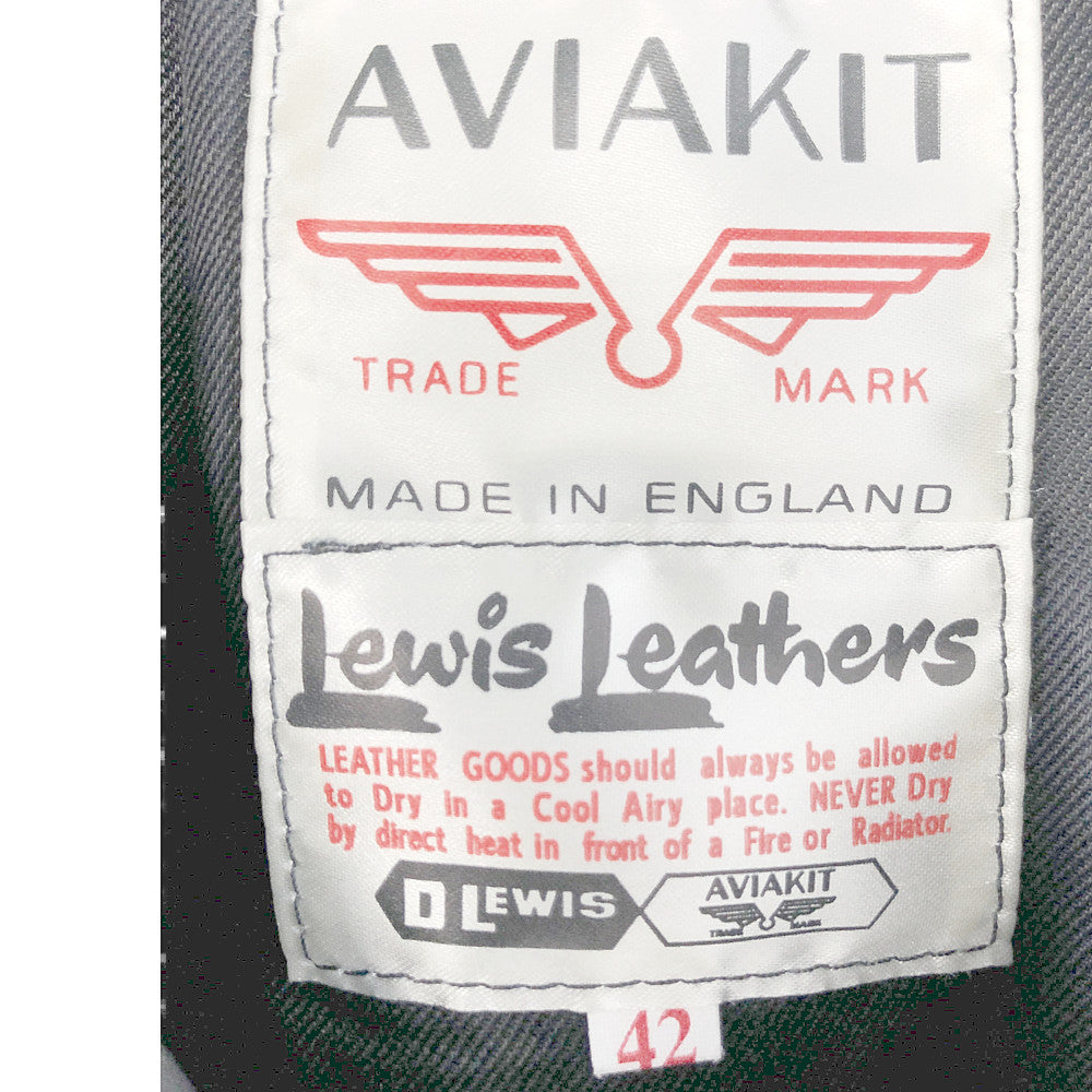 MONCLER モンクレール 国内正規品 7 ジーニアス フラグメント FRAGMENT ルイスレザー Lewis Leathers DWAYNE ドゥエイン サイクロン ホースハイド ダブル ライダース ジャケット ブラック系 42【中古】